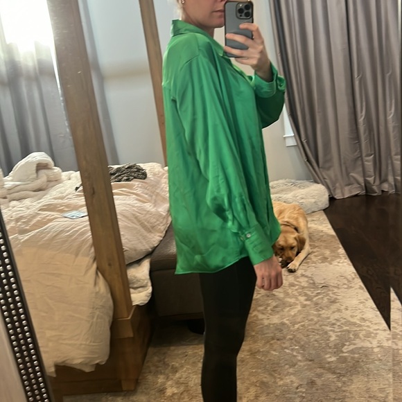 Zara Green Button Blouse - Picture 2 of 5